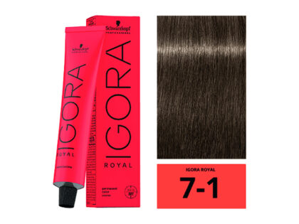 SCHWARZKOPF IGORA ROYAL 7-1 Blond Moyen Cendré 60ml