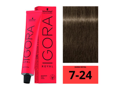 SCHWARZKOPF IGORA ROYAL 7-24 Blond Moyen Fumé Beige 60ml