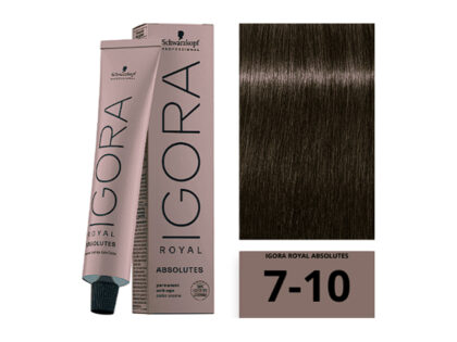 SCHWARZKOPF IGORA ROYAL Absolutes 7-10 Blond Moyen Cendré Naturel 60ml