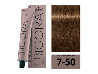 SCHWARZKOPF IGORA ROYAL Absolutes 7-50 Blond Moyen Doré Naturel 60ml