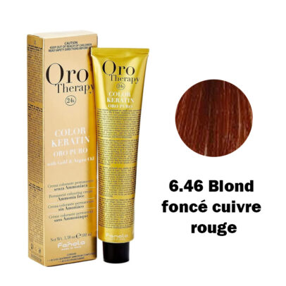 Fanola Oro Therapy Color Kératine Oro Pure 6.46 blond fonce cuivre rouge 100ml