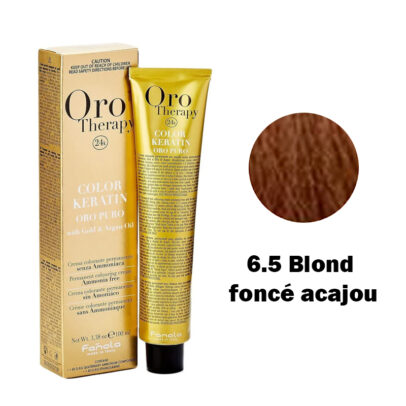 Fanola Oro Therapy Color Kératine Oro Pure 6.5 Blond foncé acajou 100ml